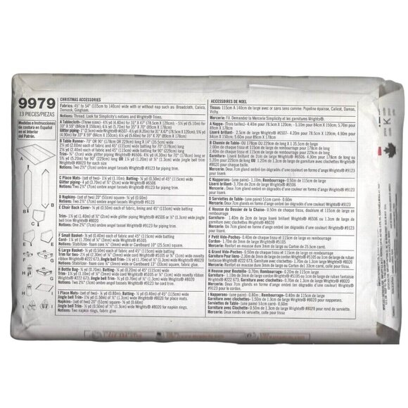 Simplicity 9979 Christmas Club Holiday Home Decor Sewing Pattern Uncut 2001 - Picture 2 of 2